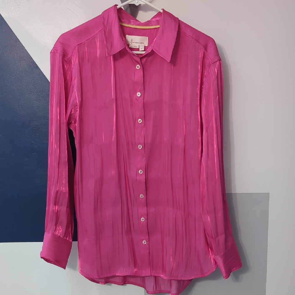 Anthropologie Fuchsia Blouse